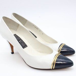 Vintage Bullocks Wilshire Heels Women's Mid High Pointed Toe Pumps Stiletto